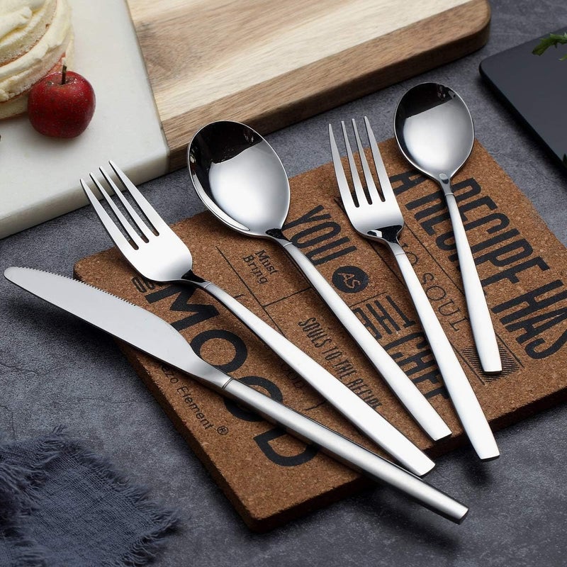 Berglander Flatware Set 40 Pieces Stainless Steel Flatware Set Silverware Set Service For 8 - Image 2