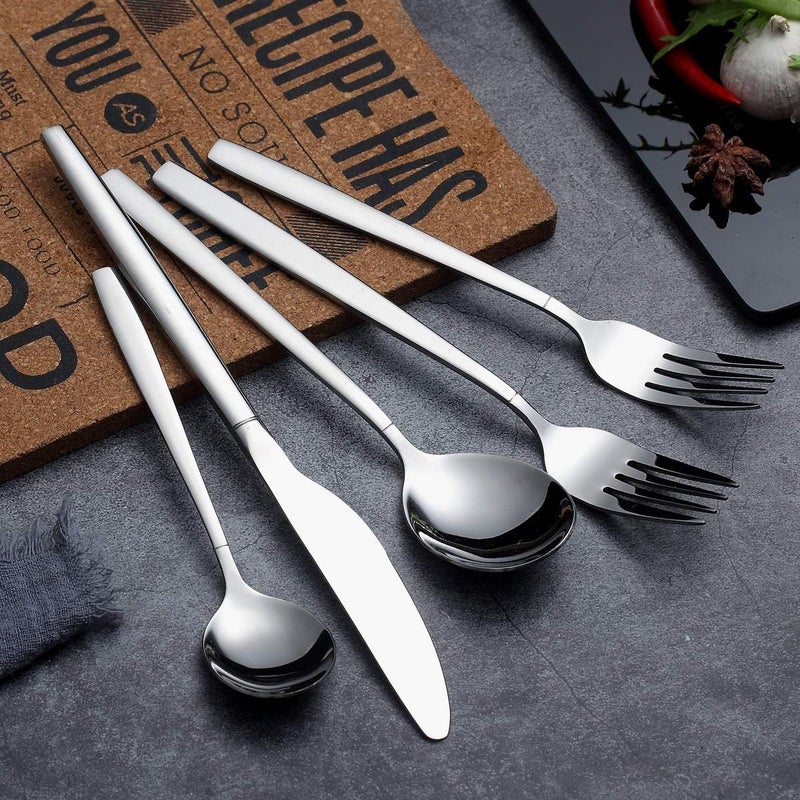 Berglander Flatware Set 40 Pieces Stainless Steel Flatware Set Silverware Set Service For 8 - Image 3