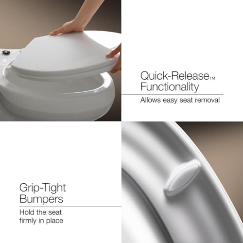 KOHLER K-10515-0 PureWarmth Heated Quiet-Close Round-Front, Soft Close Toilet Seat for Standard Toilets, Slow Close, White - Image 5