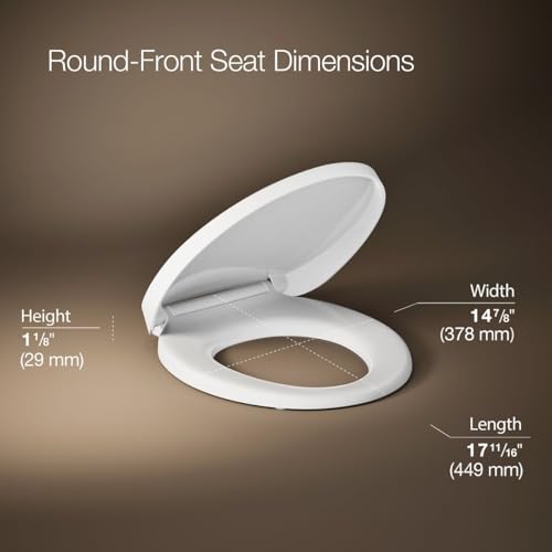 KOHLER K-10515-0 PureWarmth Heated Quiet-Close Round-Front, Soft Close Toilet Seat for Standard Toilets, Slow Close, White - Image 3