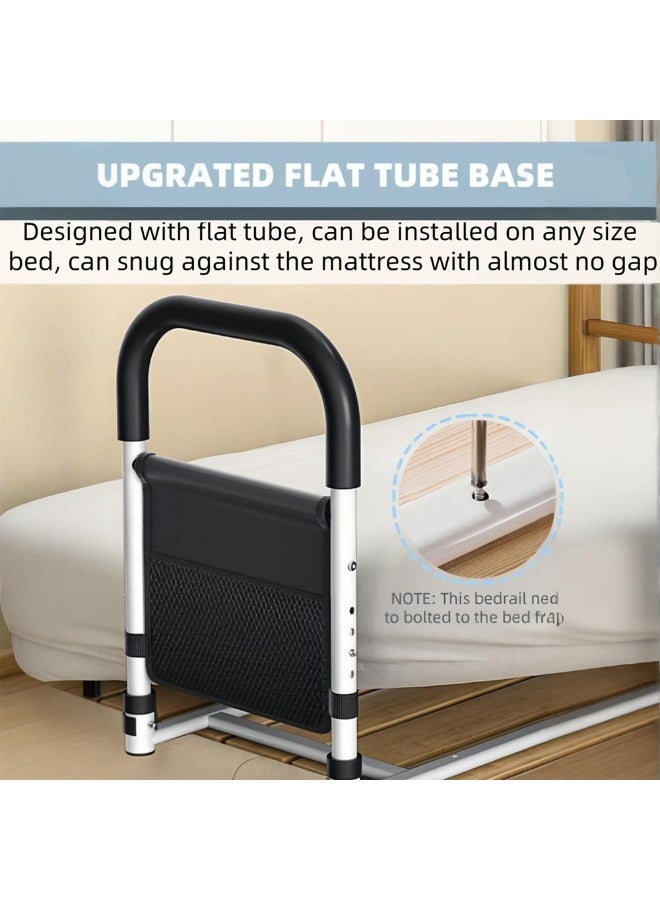 والالا قضبان سرير لسلامة كبار السن، قضيب مساعدة سرير طبي لكبار السن، قضبان جانبية للسرير الملكي، مقبض عصا بجانب السرير قابل لضبط الارتفاع مع حقيبة تخزين تناسب سرير كينج توين كامل الحجم - Image 5