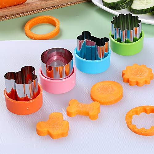 CECIAOAIME 24 pcs Vegetable Cutter Shapes Sets Cookie Cutters Fruit Stamps Mold with 20 pcs Food Picks and Forks for Kids - Image 5