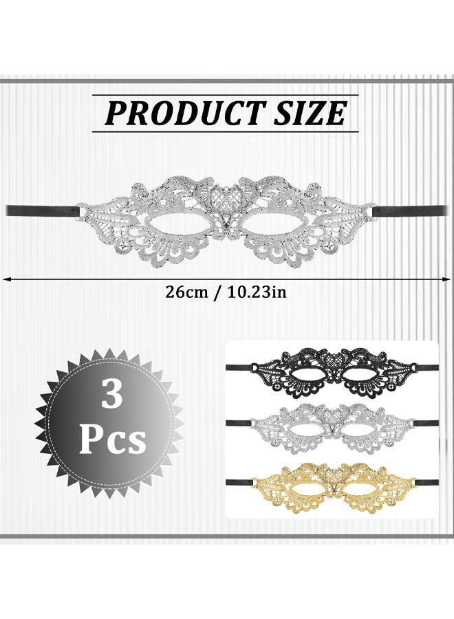 3 PCS Lace Masquerade Masquerade Masks, Party Decoration Masks, Holiday Dress Accessories - Image 2