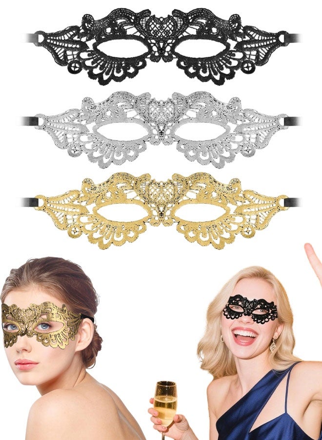 3 PCS Lace Masquerade Masquerade Masks, Party Decoration Masks, Holiday Dress Accessories - Image 1