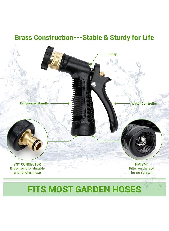 Excefore Car Wash Foam Gun, Soap Sprayer With 3/8" Brass Connector & Washing Mitts, Dual Filtration, 6 Levels Of Concentration, Quick Connect To Most Garden Hose Cannon For Hose, Adjustment Ratio Dial(Green) - Image 2