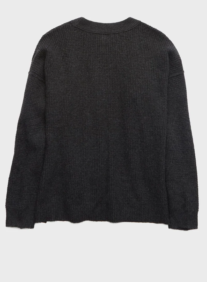 Aerie Waffle Crew Neck Sweatshirt