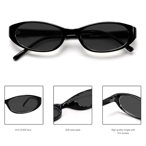 GUVIVI Retro Oval Sunglasses for Women 2026 90s Small Chic Cat Eye Sun Glasses Sunnies Lightweight Shades - Image 5
