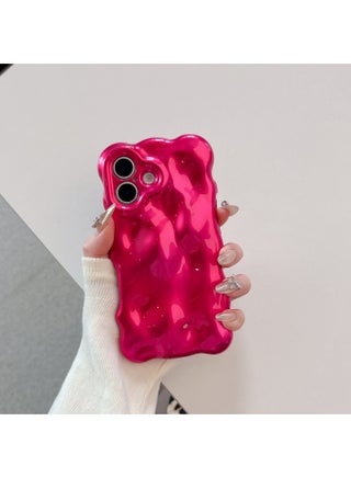 Niche High-grade Electroplated Shell For IPhone16pro Max Mobile Phone Shell Apple 15 14/13 Creative-Color:Qf Wave Bubble Rose Red-Applicable Models:15 (without Packaging) - pzsku/Z0B240028450BE153232FZ/45/_/1742531693/0aa417bd-063f-46e3-8124-dde7afe99637