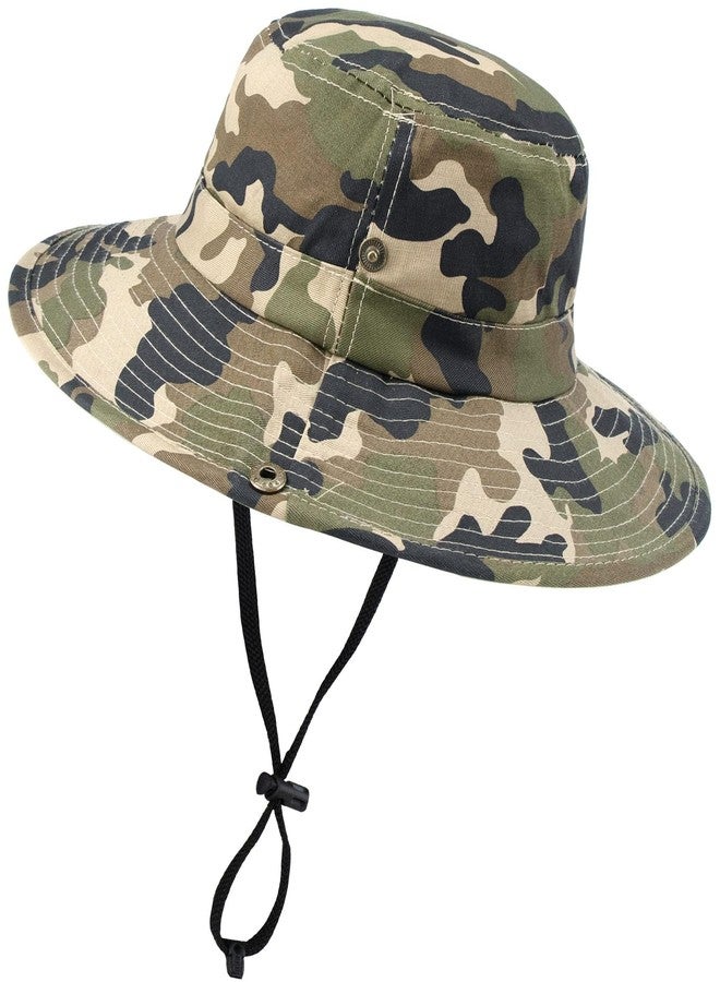 CaySep Kids-Boys-Summer-Outdoor-Camo-Fishing-Sun-Hat - UV-Protection-Bucket-Boonie-Hat for Hiking Beach 7-14 Years - Image 1