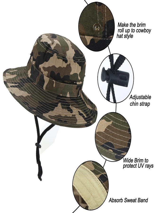 CaySep Kids-Boys-Summer-Outdoor-Camo-Fishing-Sun-Hat - UV-Protection-Bucket-Boonie-Hat for Hiking Beach 7-14 Years - Image 5