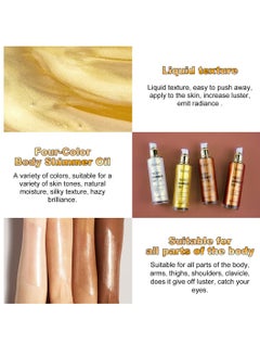 IKZEE Golden Brown Body Shimmer Oil 100ml Body Shimmer Lotion Glow Oil Body Luminizer Oil Glow Lotion for Brightening Body Long Lasting Shimmering Body Oil for Body & Face No.04  - Image 5
