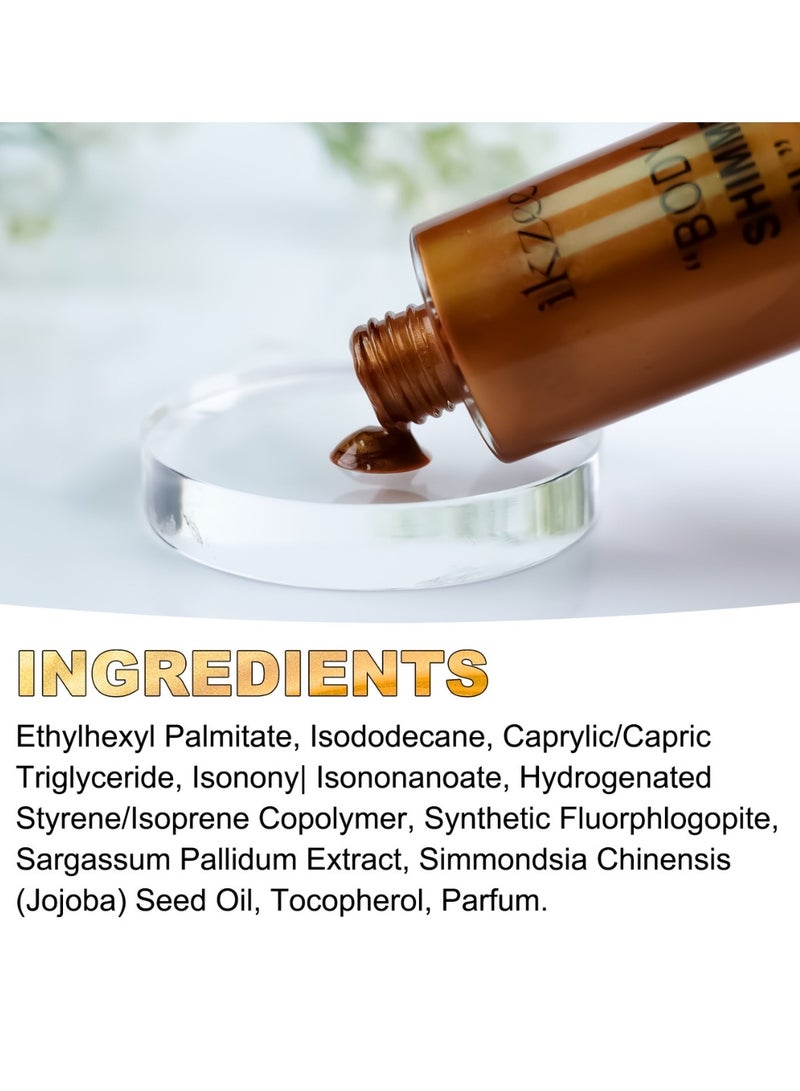 IKZEE زيت لامع للجسم من جولدن براون، 100 مل، لوشن لامع للجسم، زيت توهج، زيت لومينزر للجسم، لوشن توهج لتفتيح الجسم، زيت جسم لامع يدوم طويلاً للجسم والوجه رقم 04 - Image 3