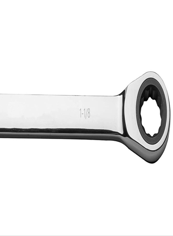 FLZOSPER 1-1/8 Inch SAE Box End Head Geared Wrench, 72-Tooth Ratcheting Combination Wrench Spanner - Image 4