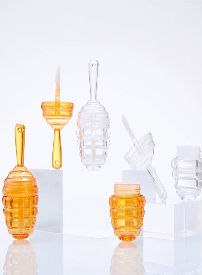 lasenersm 6 Pieces Empty Lip Gloss Tubes Reusable Lip Gloss Containers Honey Pots Shaped Lips Gloss Tube 9 ml Empty Refillable Lips Gloss Bottles DIY Cosmetics Lipstick Containers, Transparent - Image 3