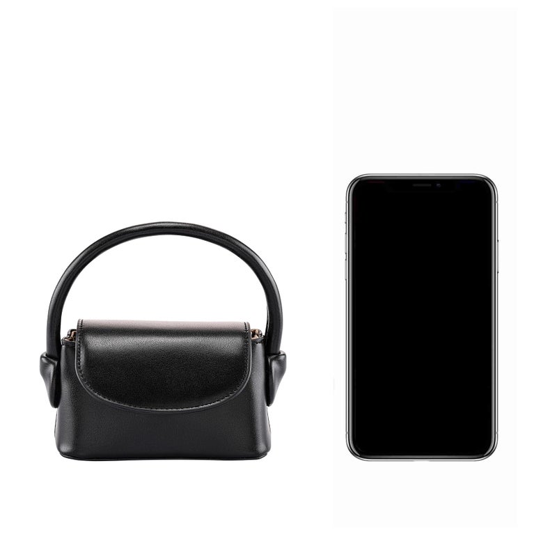 Ayliss Women Mini Purse Bag Mini Top Handle Clutch Crossbody Handbag Coin Cute Purse Lipstick Bag Y2K Accessories Gift (Black) - Image 5