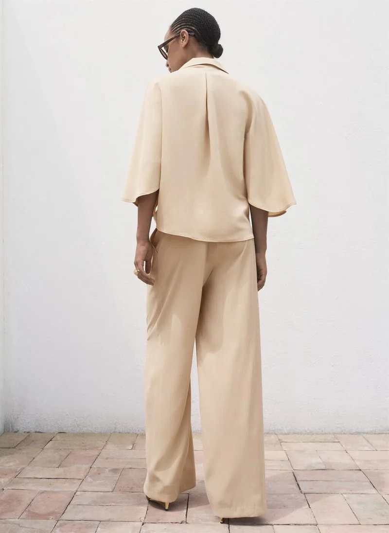 MANGO Straight-fit pleated trousers