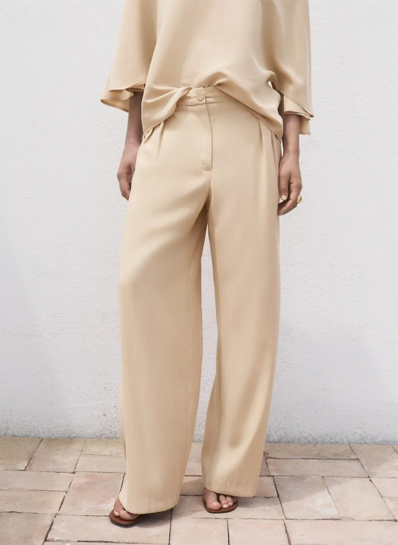 MANGO Straight-fit pleated trousers