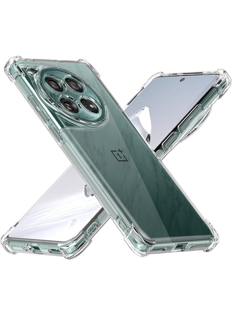 Theodor OnePlus 12 Clear Case, Shock-Absorption TPU Cell Phone Cover with Reinforced Corners, Soft Flexible & Crystal Clear Protective Bumper Case - Image 1