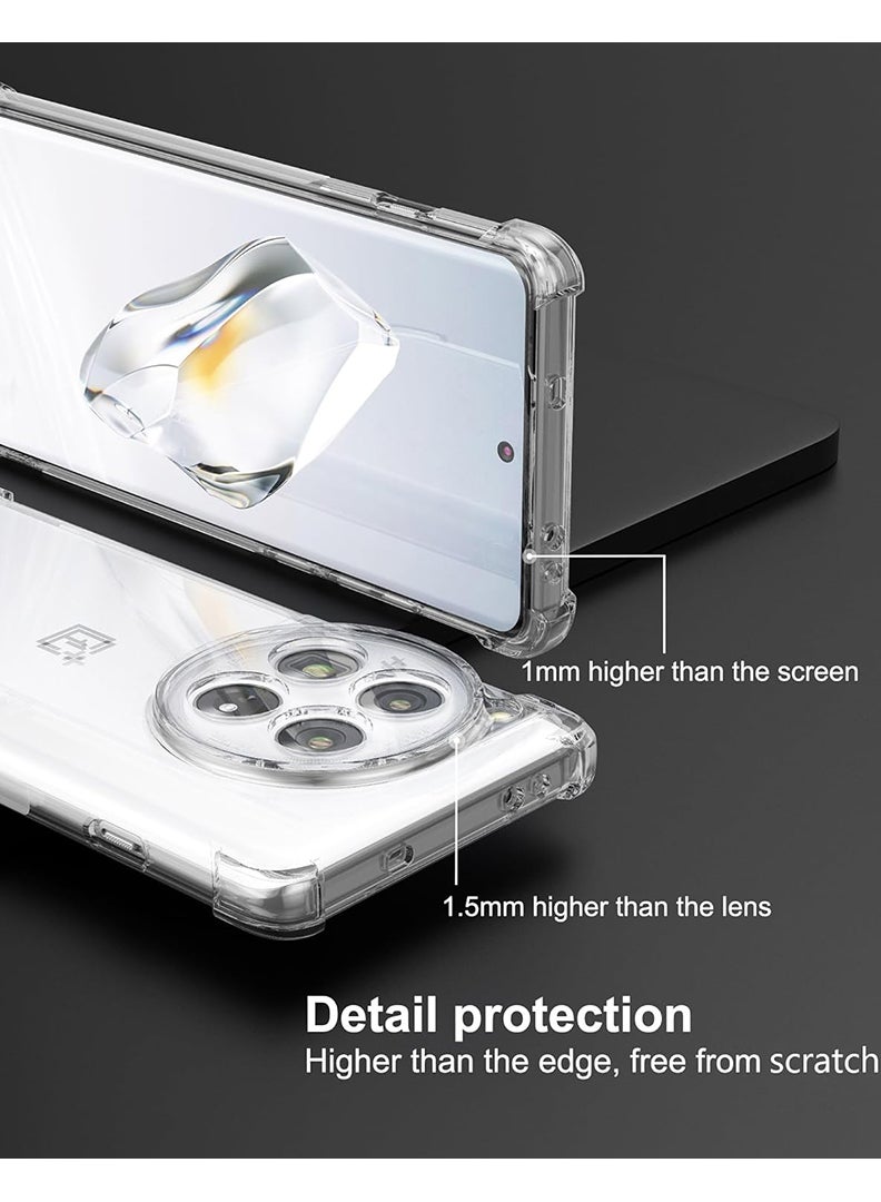 Theodor OnePlus 12 Clear Case, Shock-Absorption TPU Cell Phone Cover with Reinforced Corners, Soft Flexible & Crystal Clear Protective Bumper Case - Image 3