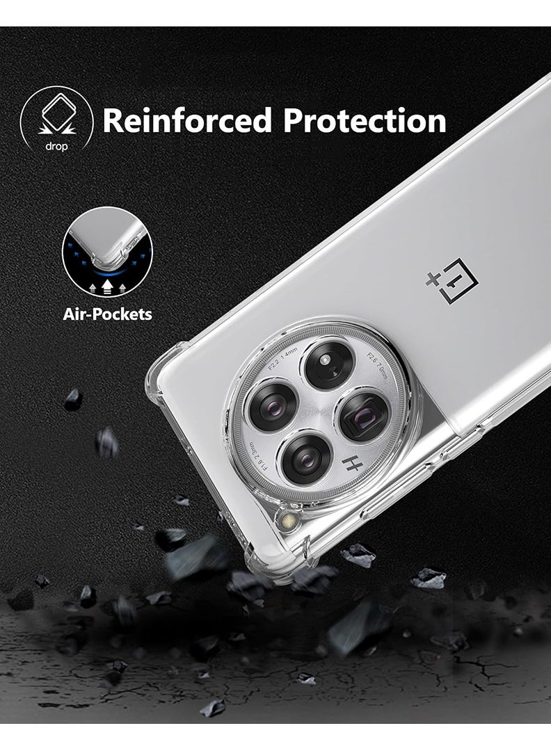 Theodor OnePlus 12 Clear Case, Shock-Absorption TPU Cell Phone Cover with Reinforced Corners, Soft Flexible & Crystal Clear Protective Bumper Case - Image 4