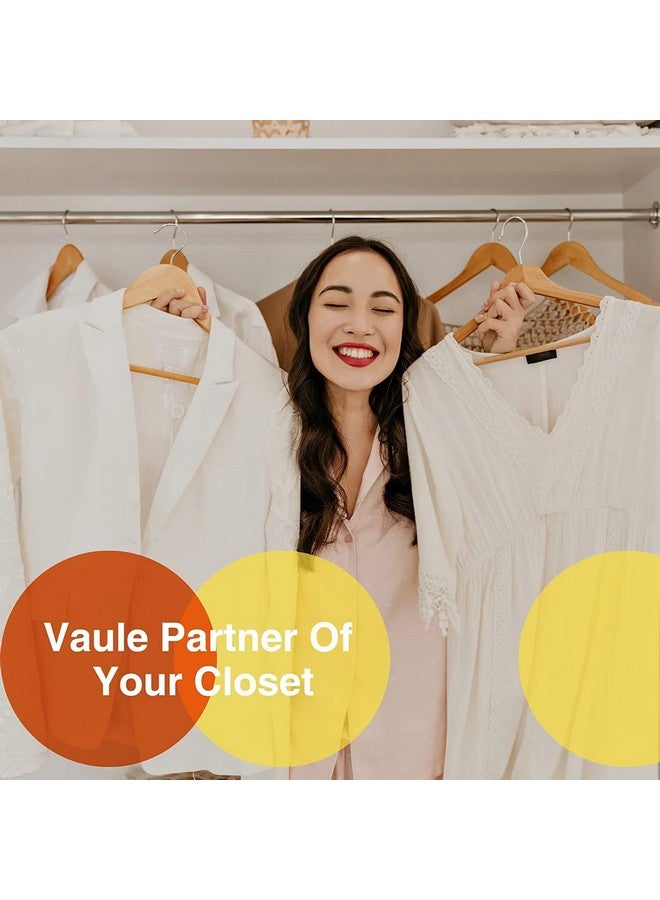 RYLAN Wooden Hanger for Clothes Hanging | Hangers for Wardrobe and Cupboard | Non-Slip Bar | Precisely Cut Notches | 360 Degree Swivel Chrome Hook | Hanging Garments and Accessories (Pack of 18) - Image 3