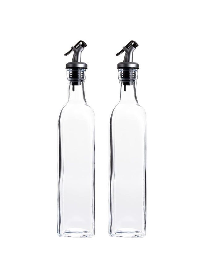 Olive Oil And Vinegar Dispenser Bottles With Lever Release Pourer, 2Pack, 500 Ml - Image 1