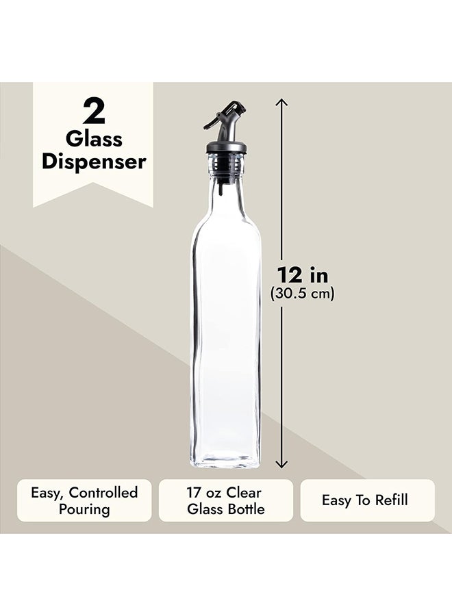 Olive Oil And Vinegar Dispenser Bottles With Lever Release Pourer, 2Pack, 500 Ml - Image 3
