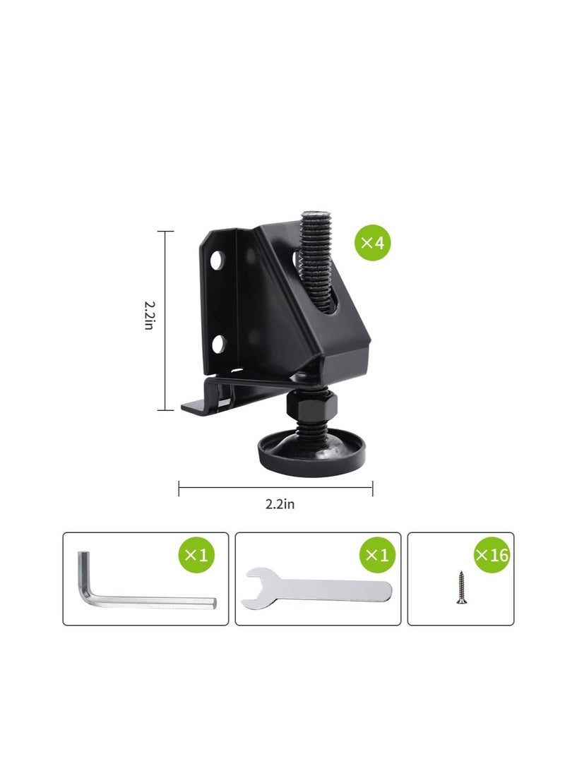 Excefore Adjustable Leveling Feet Furniture Levelers, Leg Leveler,  Table Feet Heavy Duty Leg Levelers for Cabinets Sofa Tables Chairs,Support 1320LBs, Large Base (4 Pack, Black)  - Image 5