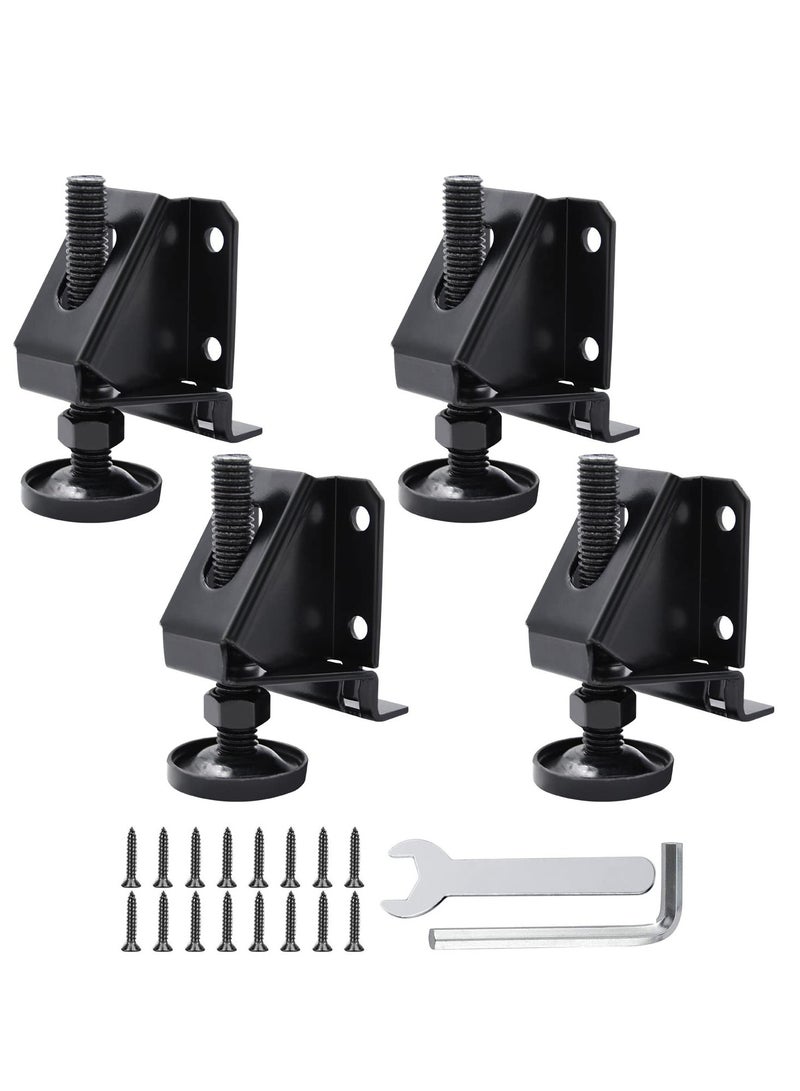 Excefore Adjustable Leveling Feet Furniture Levelers, Leg Leveler,  Table Feet Heavy Duty Leg Levelers for Cabinets Sofa Tables Chairs,Support 1320LBs, Large Base (4 Pack, Black)  - Image 1