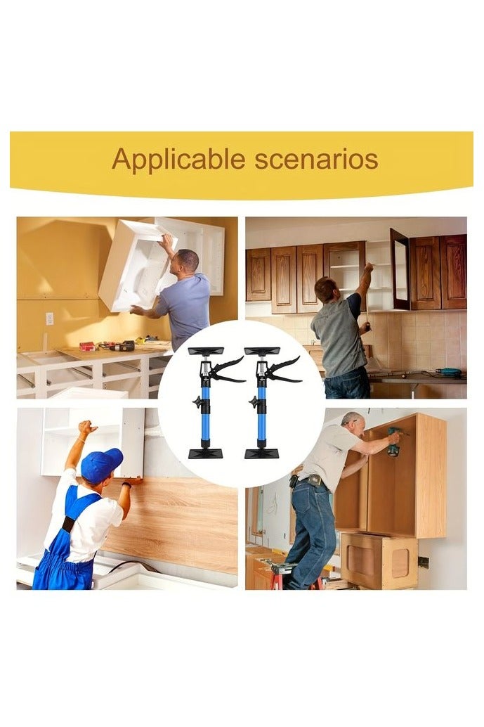 HOMESTAR 2pcs Adjustable 360° Rotating Drywall Lifts - 11.81-23.23" Height Range, Quick Release & Anti-Slip Base, Multipurpose Cabinet Jack - Image 3