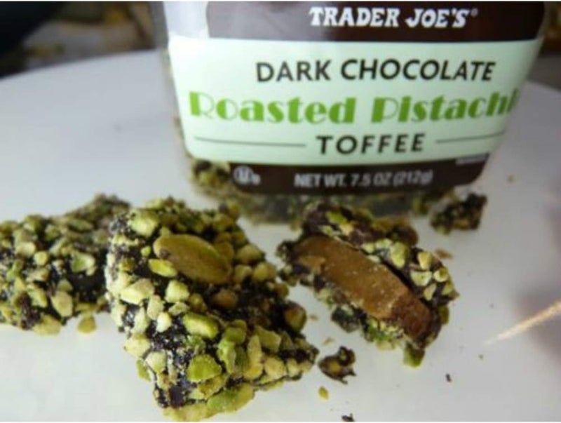 Trader Joe's Dark Chocolate Roasted Pistachio Toffee - Image 2