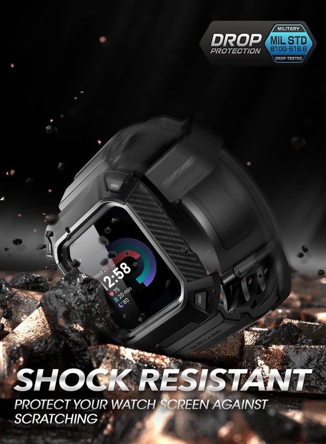 سوبكيس سوار ساعة SUPCASE [سلسلة Unicorn Beetle Pro] لساعات Fitbit Versa 4 / Fitbit Versa 3 / Fitbit Sense 2/1، سوار معصم بديل واقٍ - أسود - Image 5