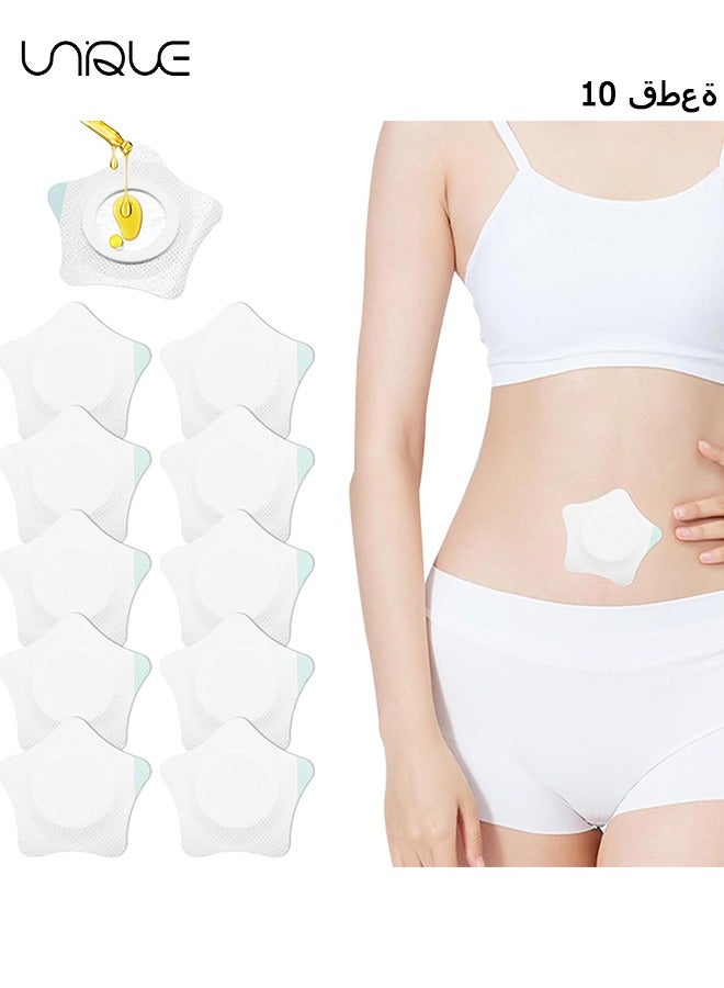 Unique 10Pcs Disposable Castor Oil Packs,Castor Oil Patches for Belly Button,Self-Adhesive Castor Oil Pack Wrap Spunlace Cloth,Castor Oil Wrap Pads Castor Oil Compress Water and Oil Proof (Oil Not Included)  - Image 1