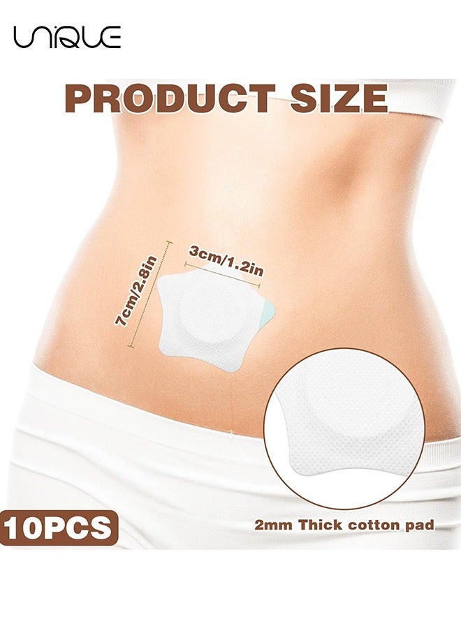 Unique 10Pcs Disposable Castor Oil Packs,Castor Oil Patches for Belly Button,Self-Adhesive Castor Oil Pack Wrap Spunlace Cloth,Castor Oil Wrap Pads Castor Oil Compress Water and Oil Proof (Oil Not Included)  - Image 2