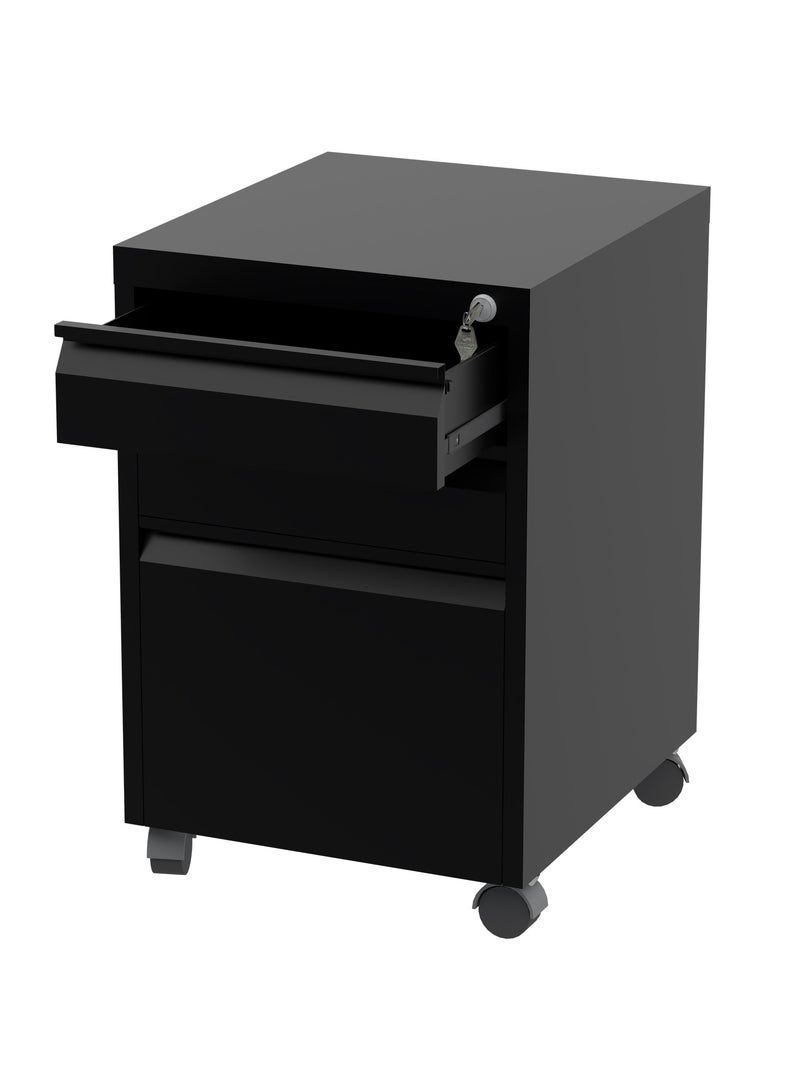 Godrej 3 Drawer Black Mobile Storage Unit for Office and Home Organization - Image 1