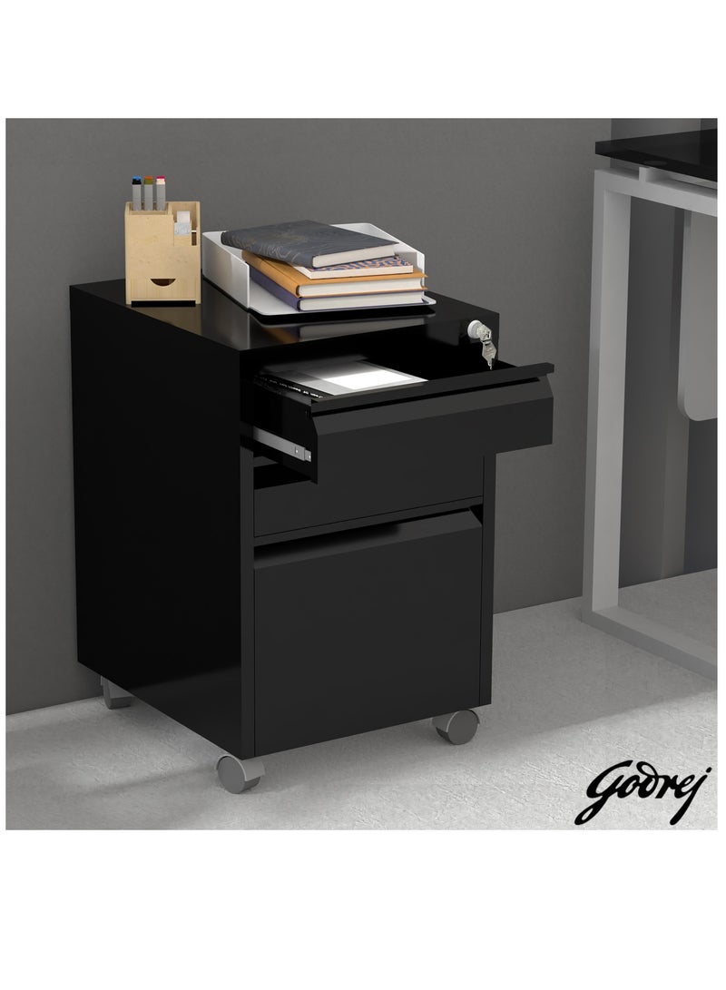 Godrej 3 Drawer Black Mobile Storage Unit for Office and Home Organization - Image 2