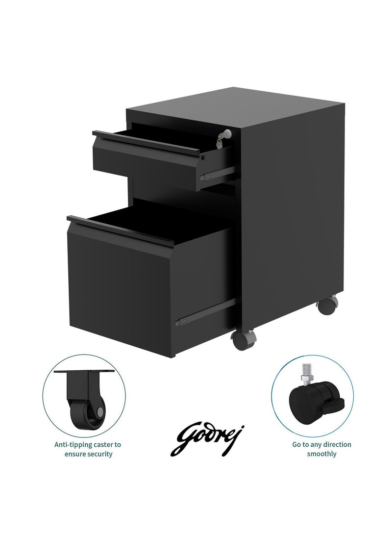 Godrej 3 Drawer Black Mobile Storage Unit for Office and Home Organization - Image 4
