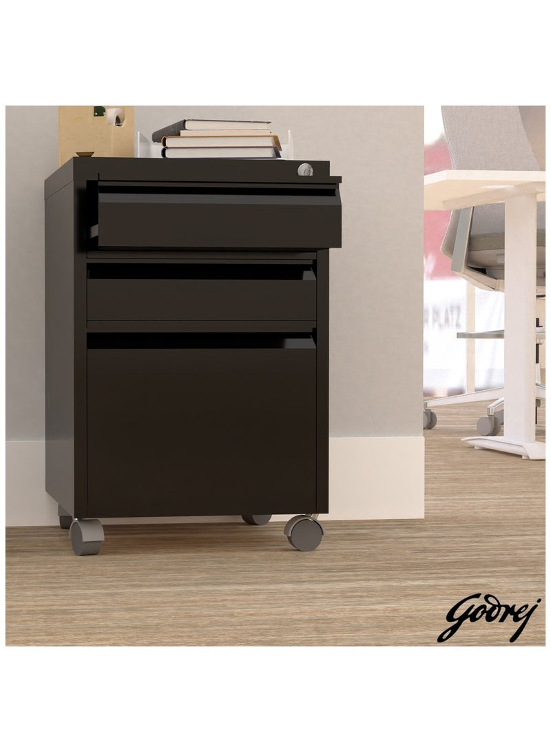 Godrej 3 Drawer Black Mobile Storage Unit for Office and Home Organization - Image 5