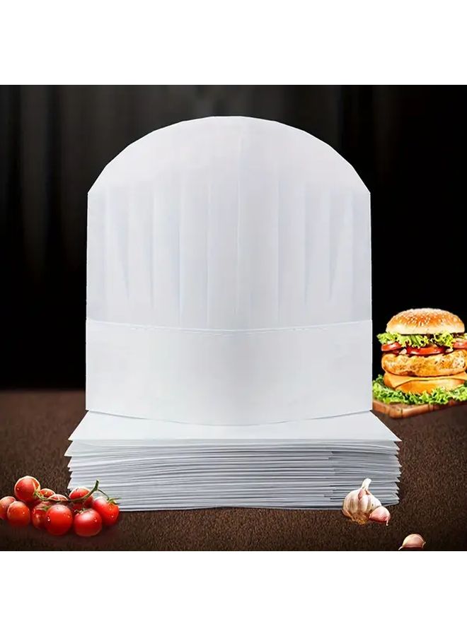 5pcs White High Dome Non Woven Disposable Chef Hats For Home Kitchens And Restaurants - Image 3