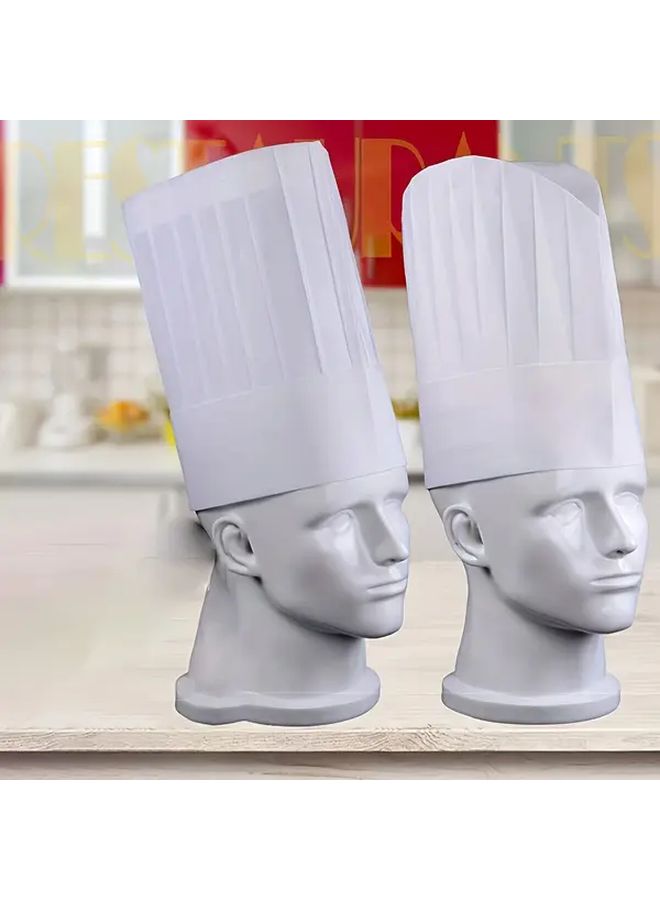 5pcs White High Dome Non Woven Disposable Chef Hats For Home Kitchens And Restaurants - Image 5