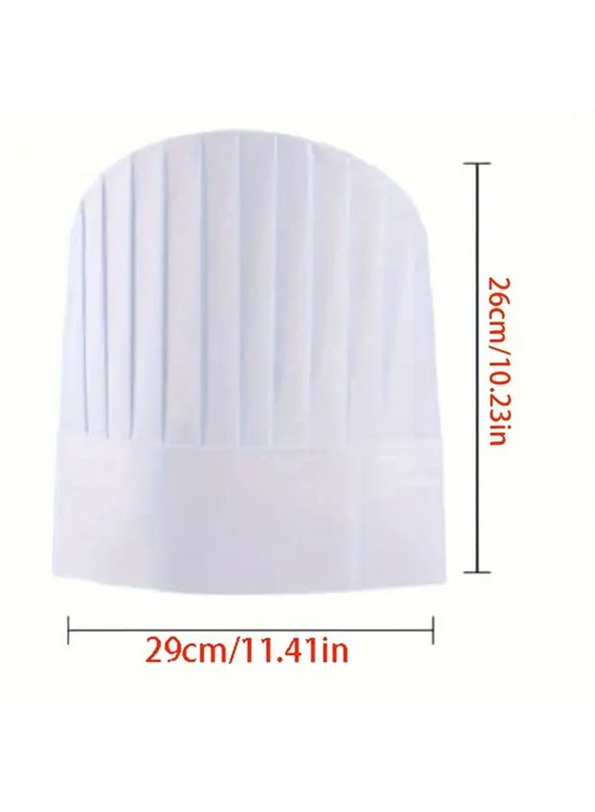 5pcs White High Dome Non Woven Disposable Chef Hats For Home Kitchens And Restaurants - Image 4