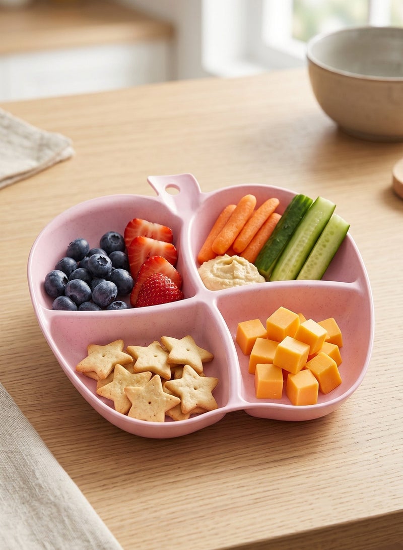 Divided Plastic Serving Platter for Fruits Nuts and Snacks Modern Functional Design Available in 4 Vibrant Colors (Pink Green Purple Red) Durable Material for Daily Hosting and Presentation - Image 4