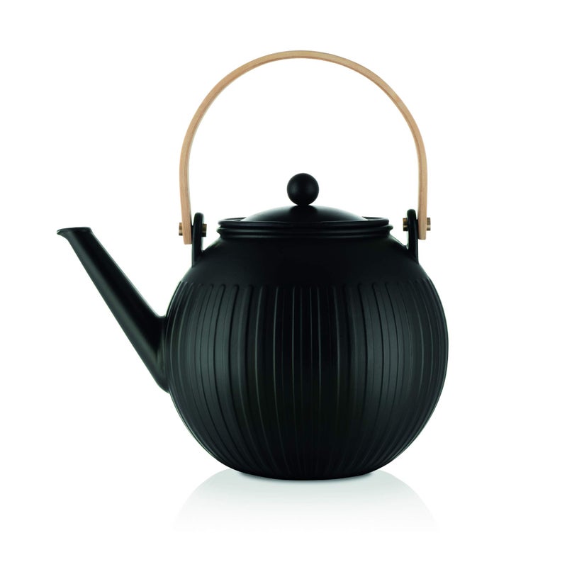 Bodum Douro Porcelain Tea Pot with Stainless Steel Infuser, 51 Ounce, Matte Black - Image 1
