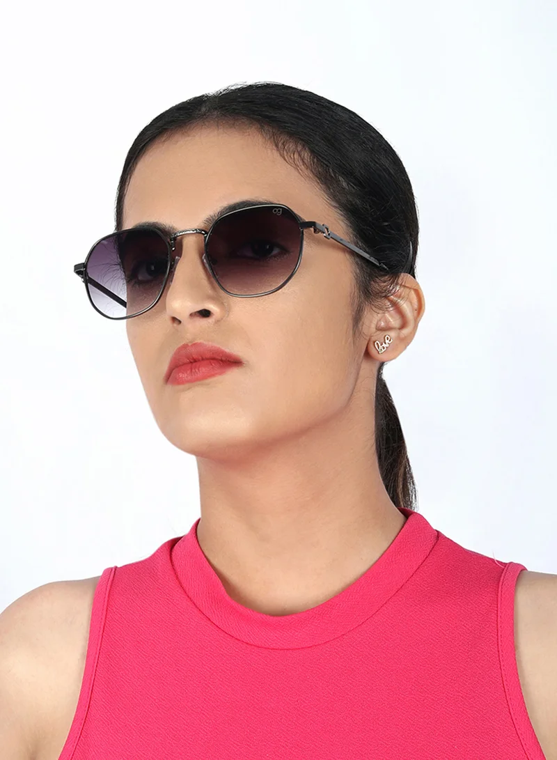 Woggles UV- Protected  Black Hexagonal Sunglasses