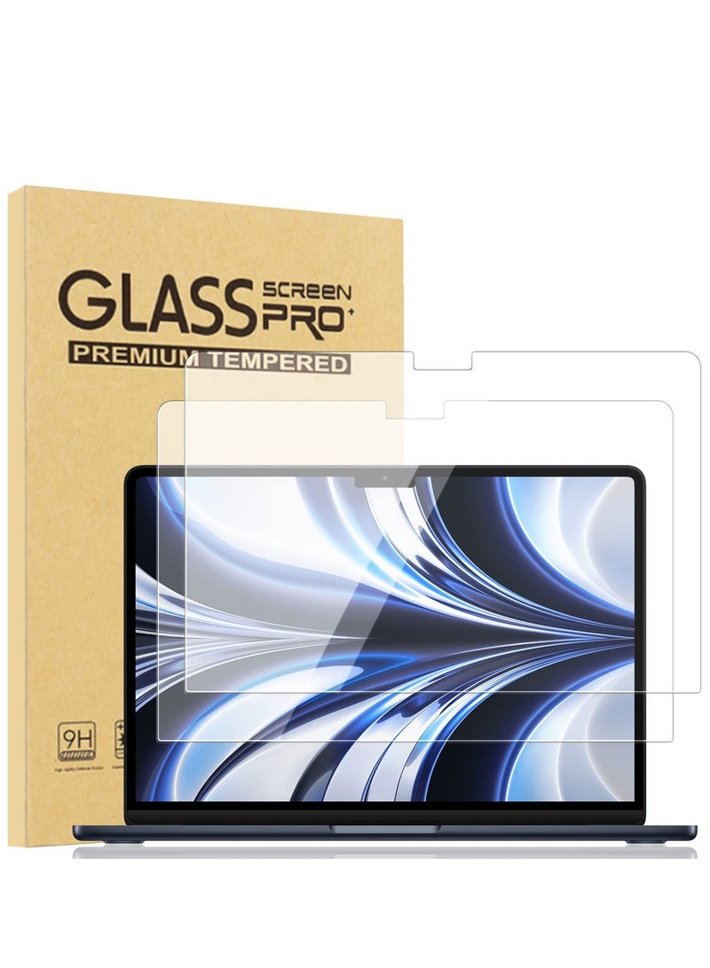 2 Pack MacBook Air 13.6 Inch Screen Protector Tempered Glass 2022 Macbook Air M2 Screen Protector (2024/2022 M3 A3113 M2 A2681)  - Image 1