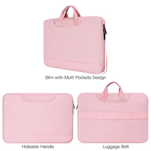 imComor 14 15 Inch Laptop Case Women Ladies Bag TSA Laptop Sleeve for MacBook Pro 14" M5/M4/M3/M2/M1, Macbook Air 15 M4/M3, Dell XPS 15/Inspiron 14, Acer HP Lenovo ASUS Chromebook 14" Notebook Case Bag, Pink - Image 3