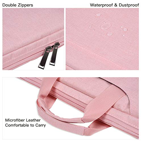 imComor 14 15 Inch Laptop Case Women Ladies Bag TSA Laptop Sleeve for MacBook Pro 14" M5/M4/M3/M2/M1, Macbook Air 15 M4/M3, Dell XPS 15/Inspiron 14, Acer HP Lenovo ASUS Chromebook 14" Notebook Case Bag, Pink - Image 4