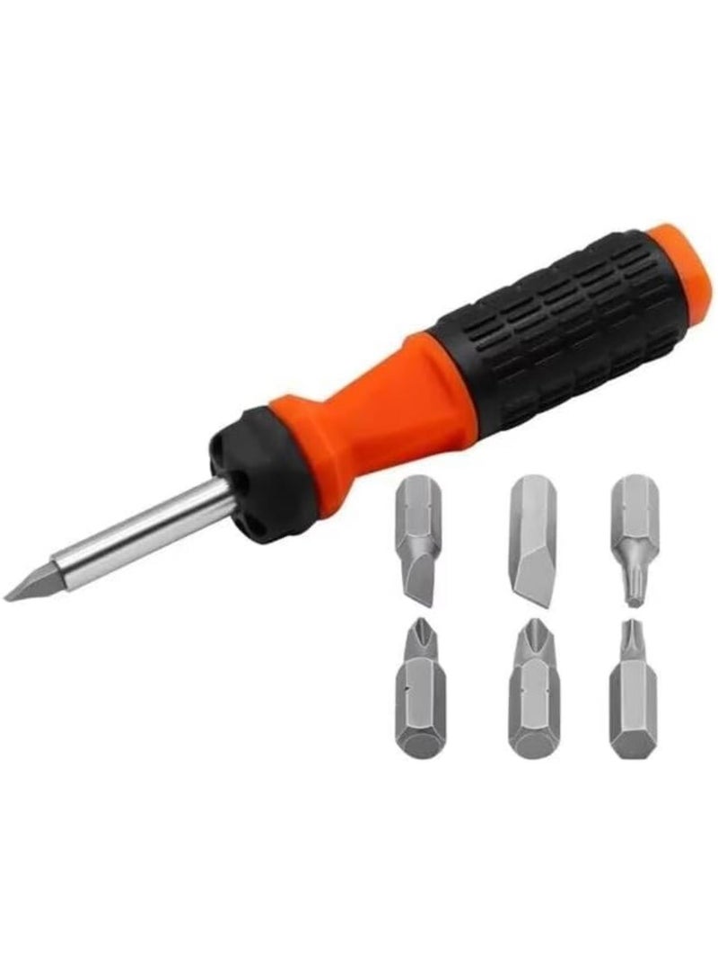 GGOOT 6 in 1 Ratchet Screwdriver Durable Household Multifunctional Repair Hardware Tool Screwdriver Portable Set Hand Tools  - Image 1