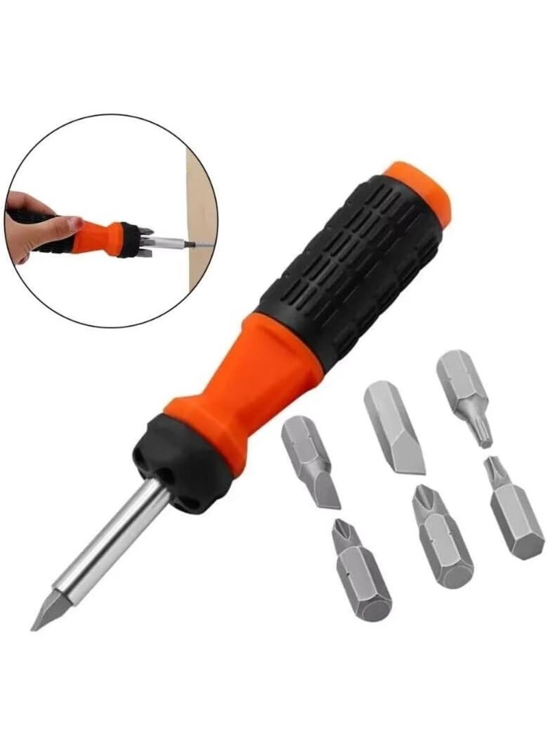 GGOOT 6 in 1 Ratchet Screwdriver Durable Household Multifunctional Repair Hardware Tool Screwdriver Portable Set Hand Tools  - Image 5