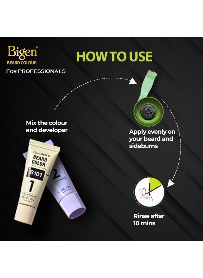 Bigen Proffesional Beard colour B101 Natural Black| Leaves no Stains, 40g+40g - Image 2